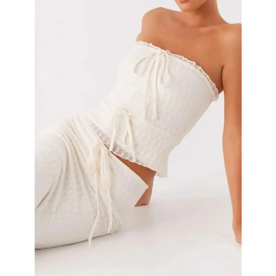 Tie Front Tube Top and Maxi Skirt Set