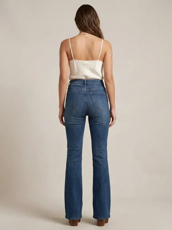 Easy-Wear High-Waist Stretch Women's High-Waist Stretch Flare Jeans
