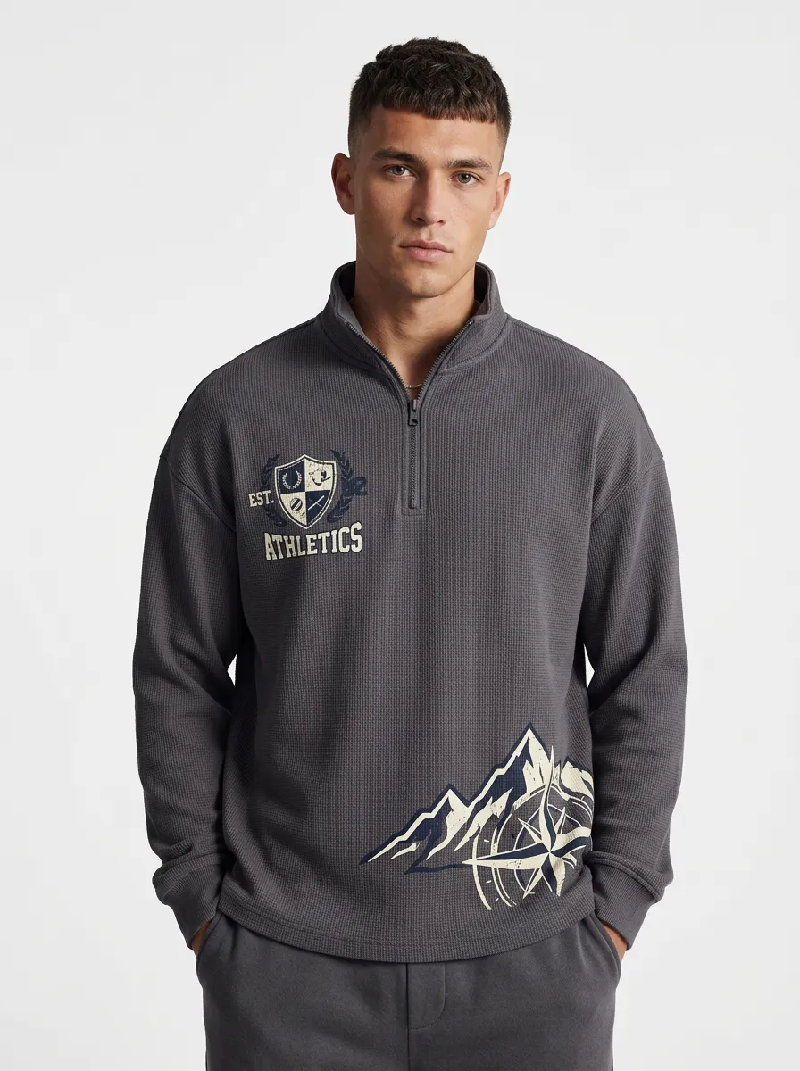 Men's Athletics Shield Mountain Quarter Zip Sweatshirt