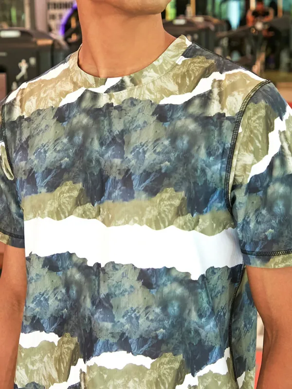 Camouflage Striped Athletic T-Shirt