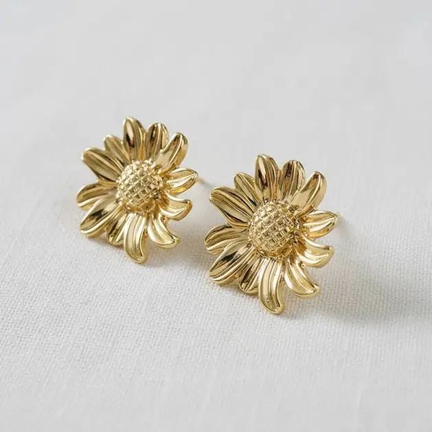 Sunflower Bloom Stud Earrings