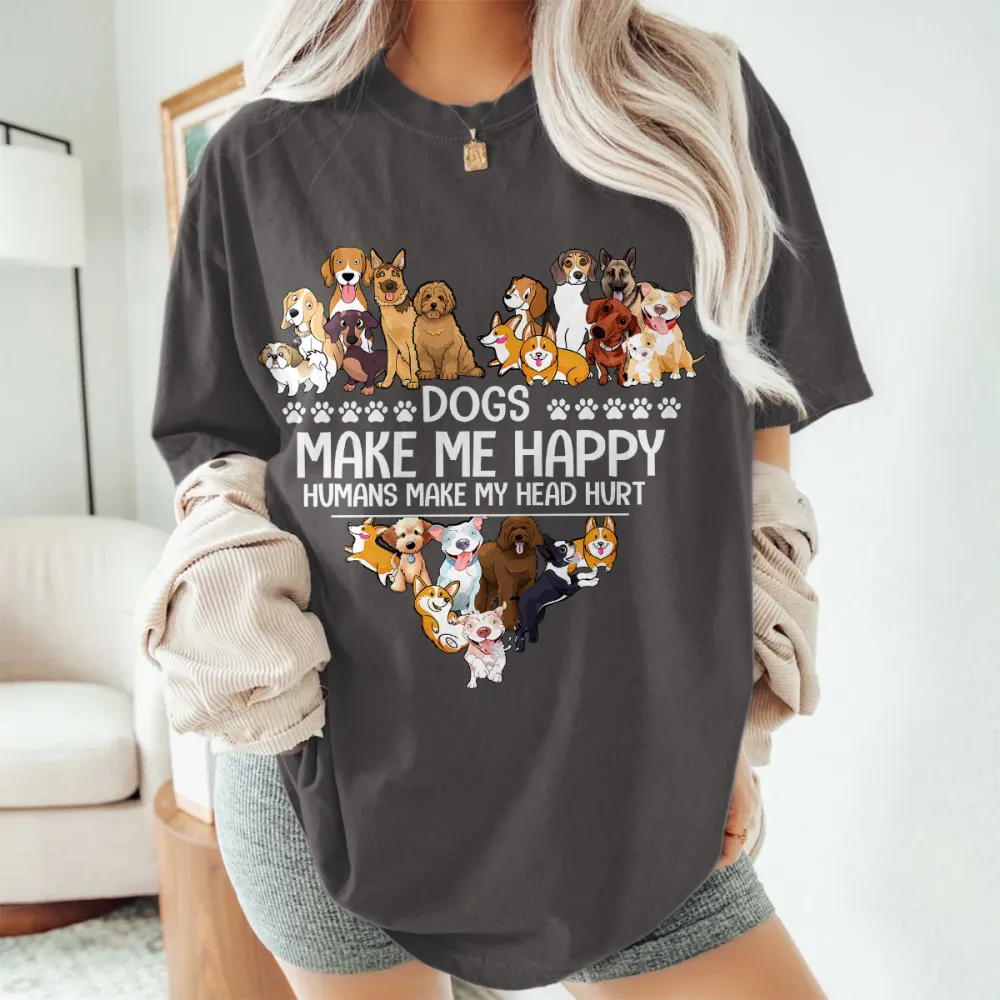 Dogs Make Me Happy Graphic Tee