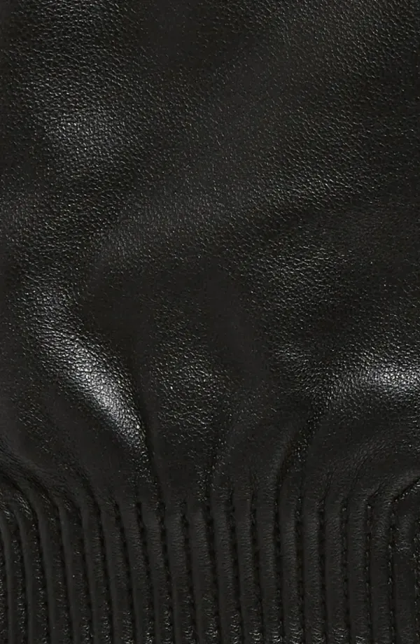 Accordion Cuff Leather Gloves