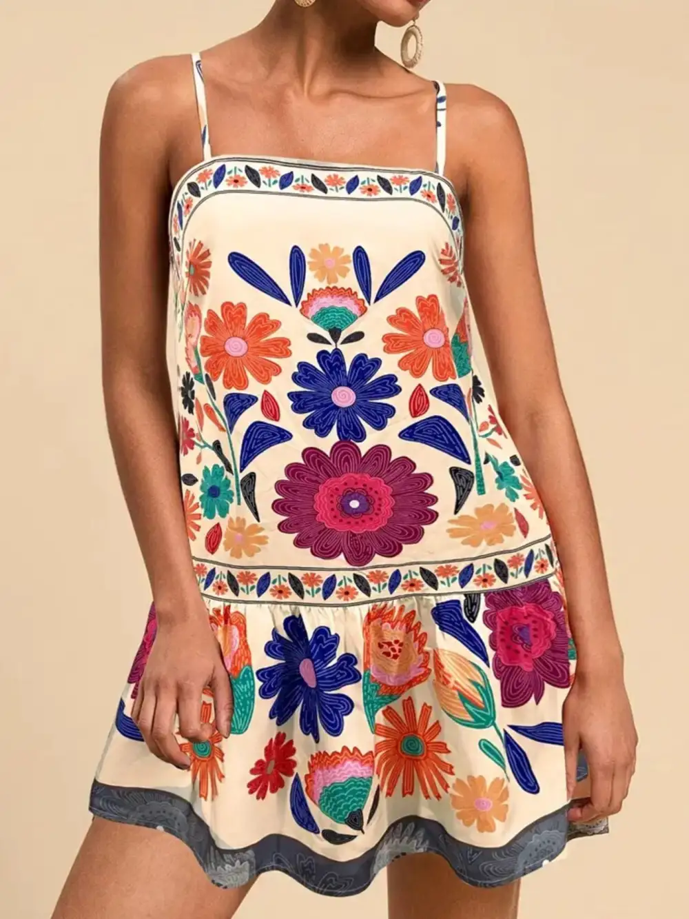 Print Sleeveless Mini Dress