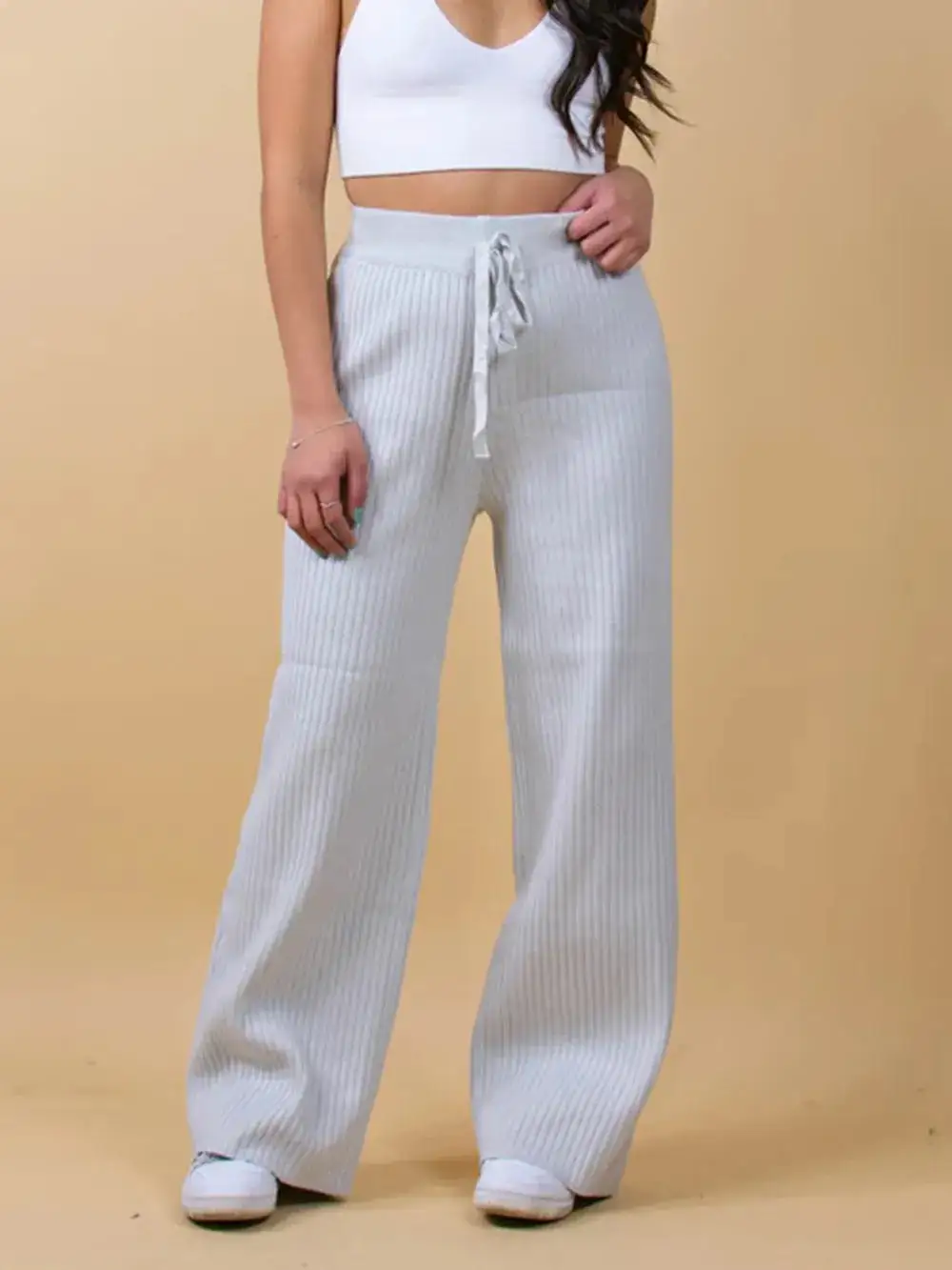 Wide Leg Ribbed Pants