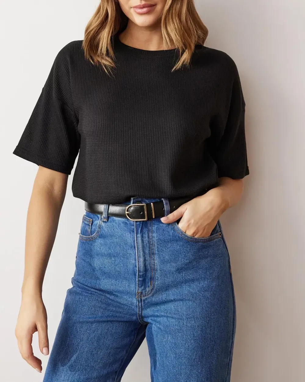 Black Waffle SS Tee
