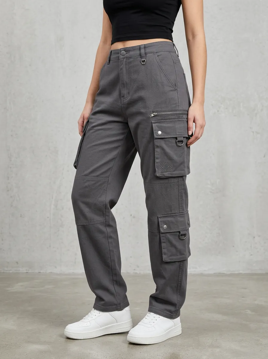 Lifestyle Techwear Style Street Style Women's Multi Pocket Cargo Pants