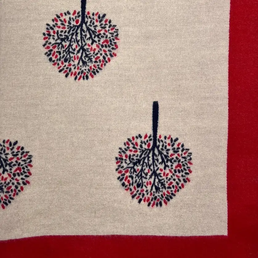 Bordered Tree Print Reversible Scarf