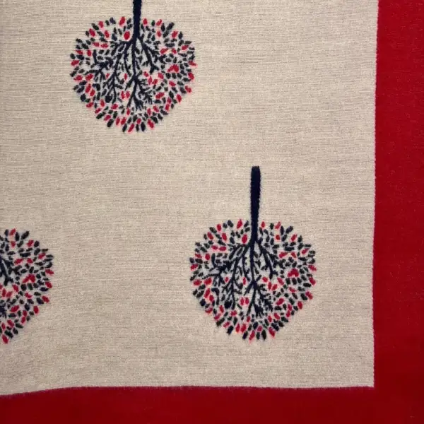 Bordered Tree Print Reversible Scarf