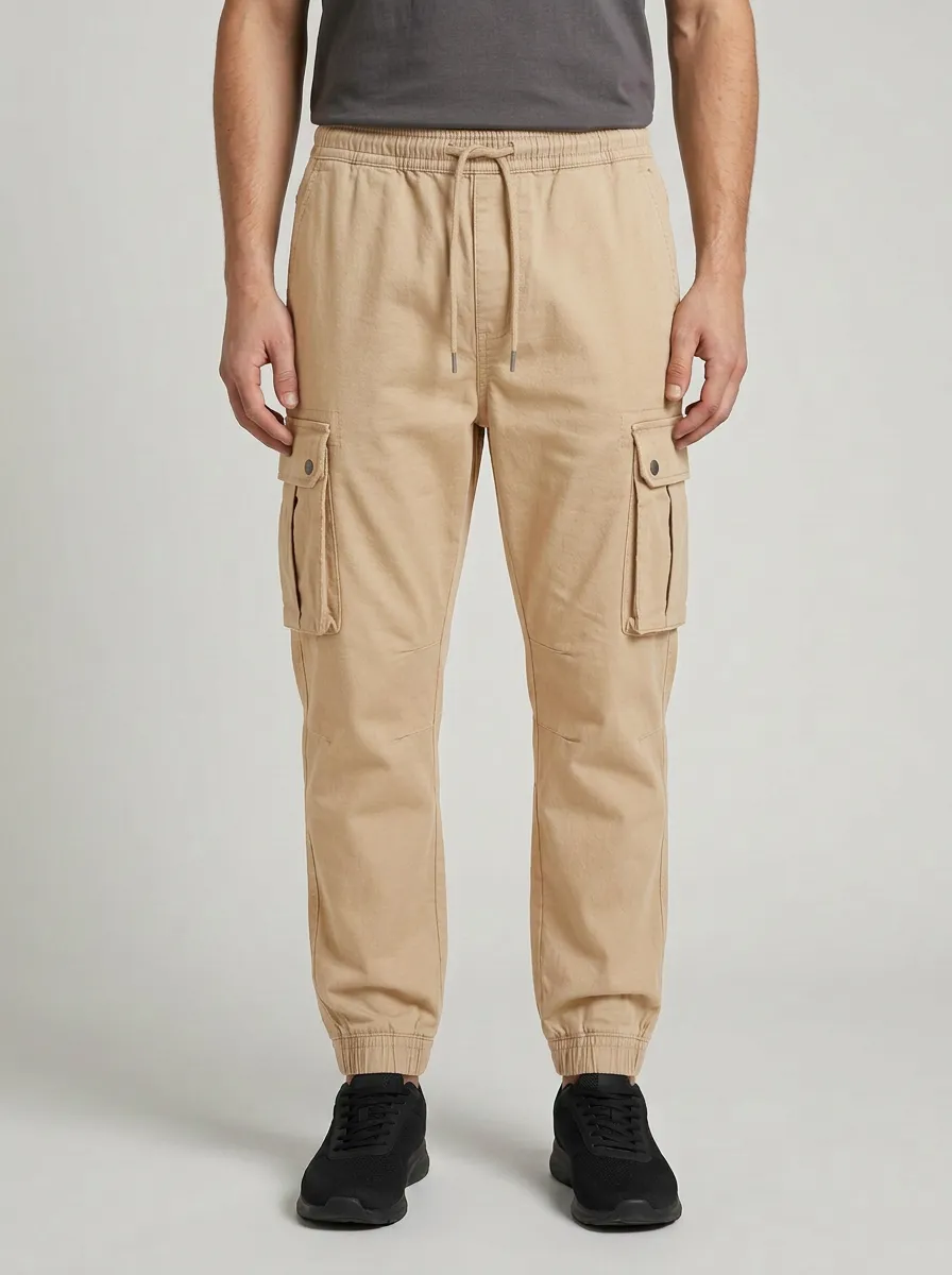 Workwear-Inspired Multi-Pocket Printed Men's Cargo Pants