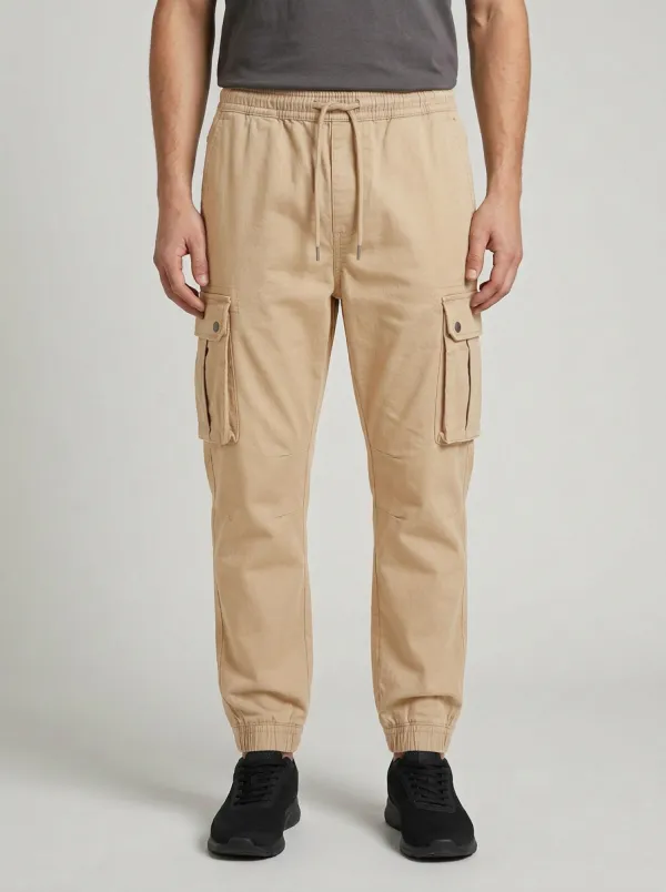 Workwear-Inspired Multi-Pocket Printed Men's Cargo Pants