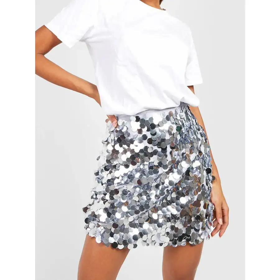 Simple Sequin Mini Skirt