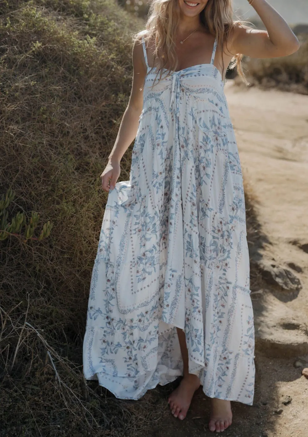 Tie Front Maxi Cami Dress