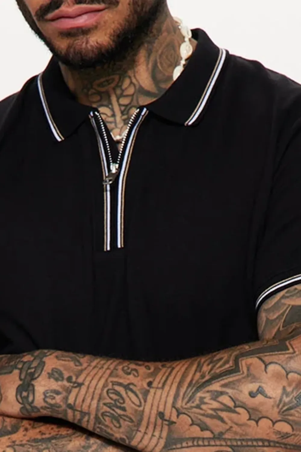 Stretch Short Sleeve Polo - Black