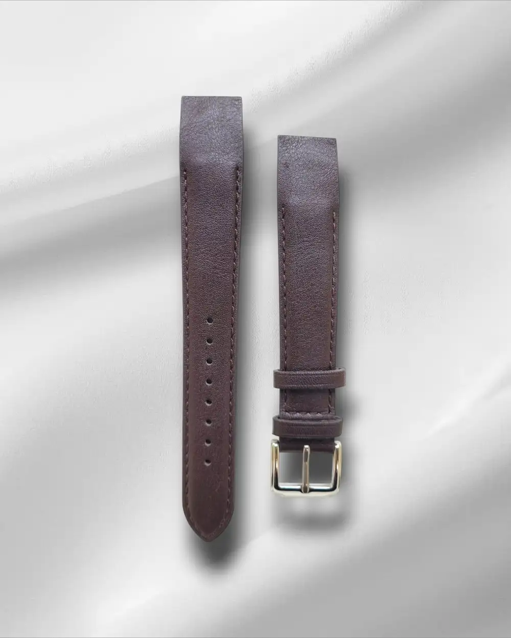 Classic Vintage Finish Slim Tang Buckle Nubuck Leather Watch Strap