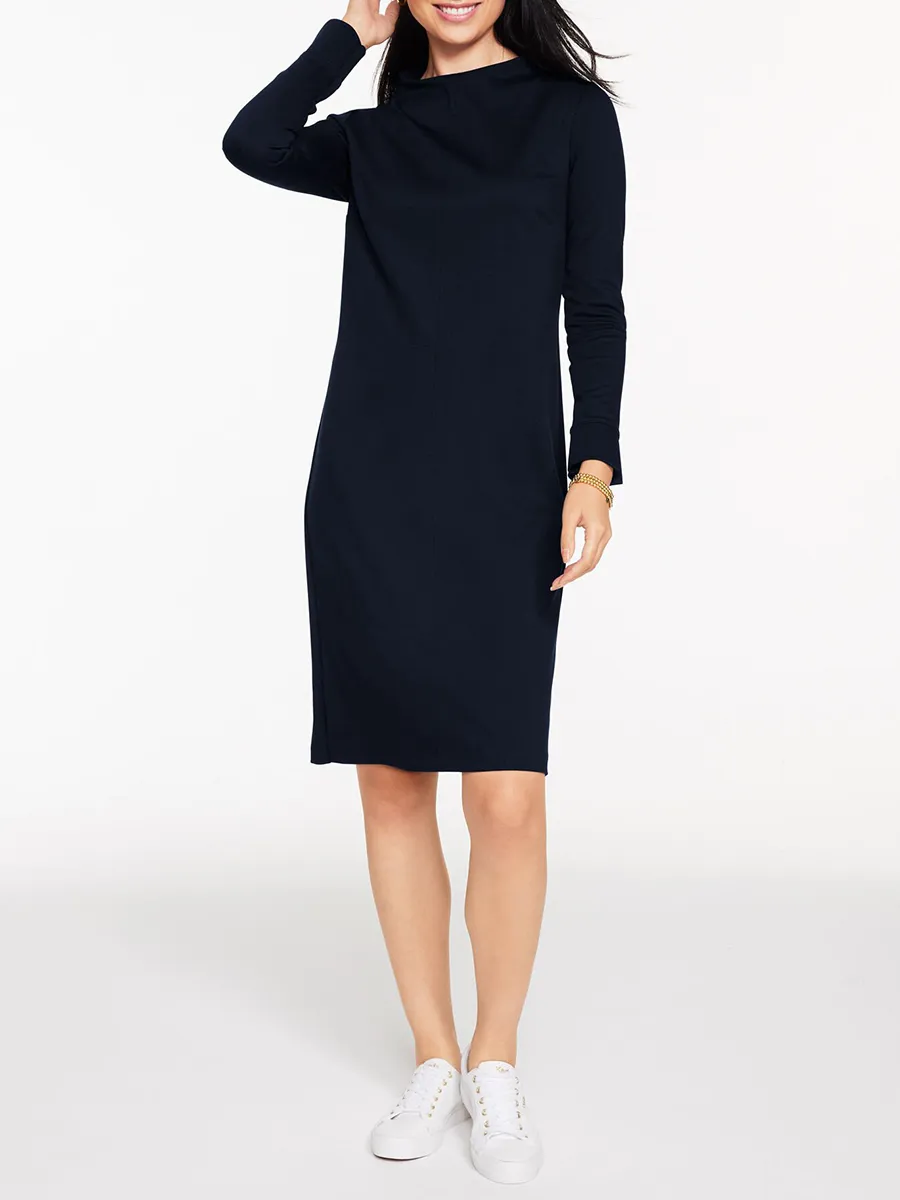 Women'S Stylish Minimalist Long-Sleeve Midi Dress