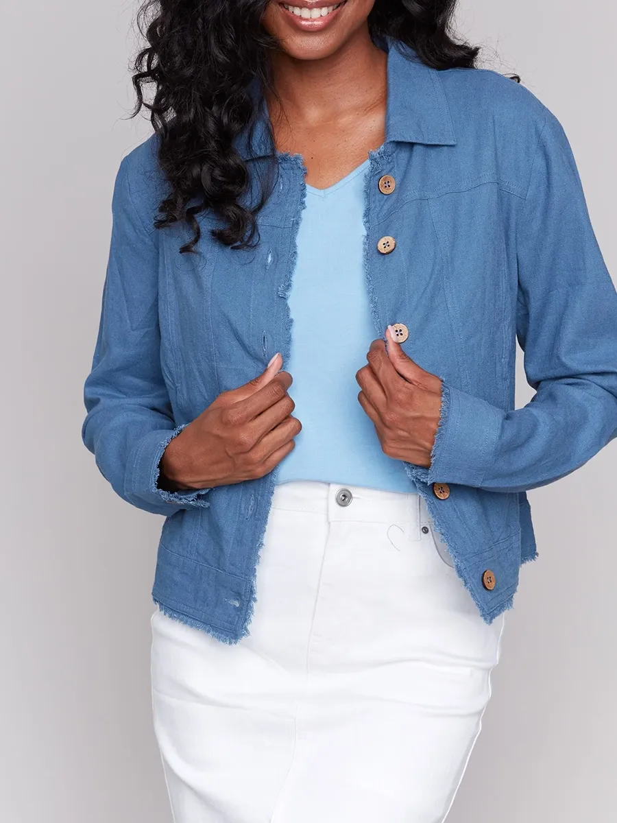 Fashionable And Versatile Linen Blend Women's Jacket