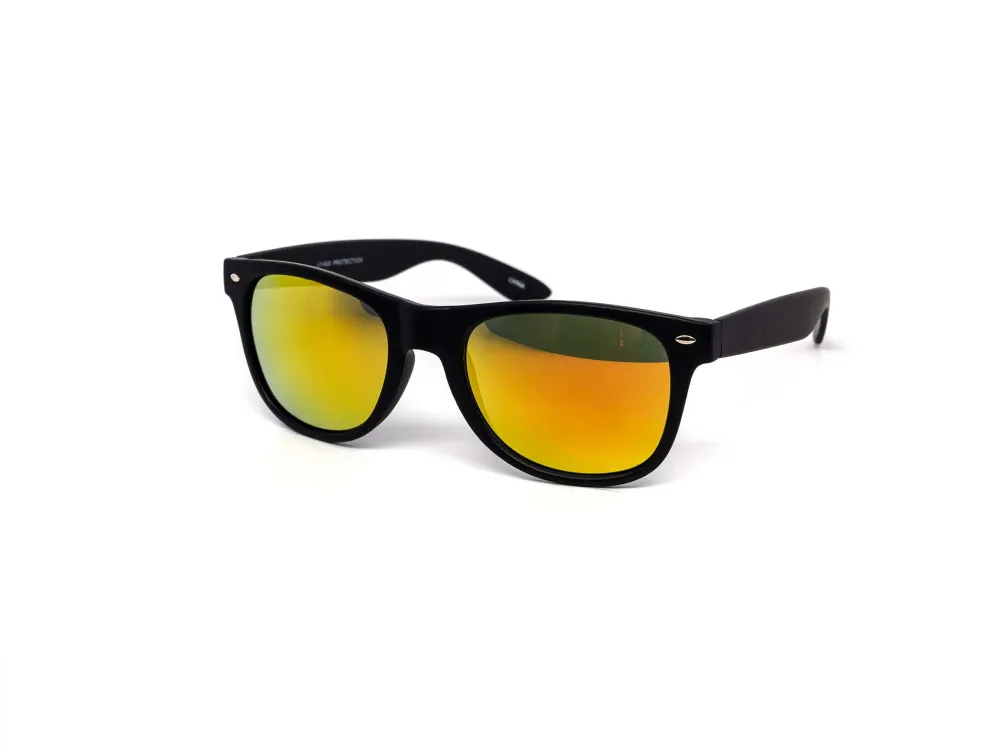 12-Pack All-Black Retro Burnt Mirror Sunglasses