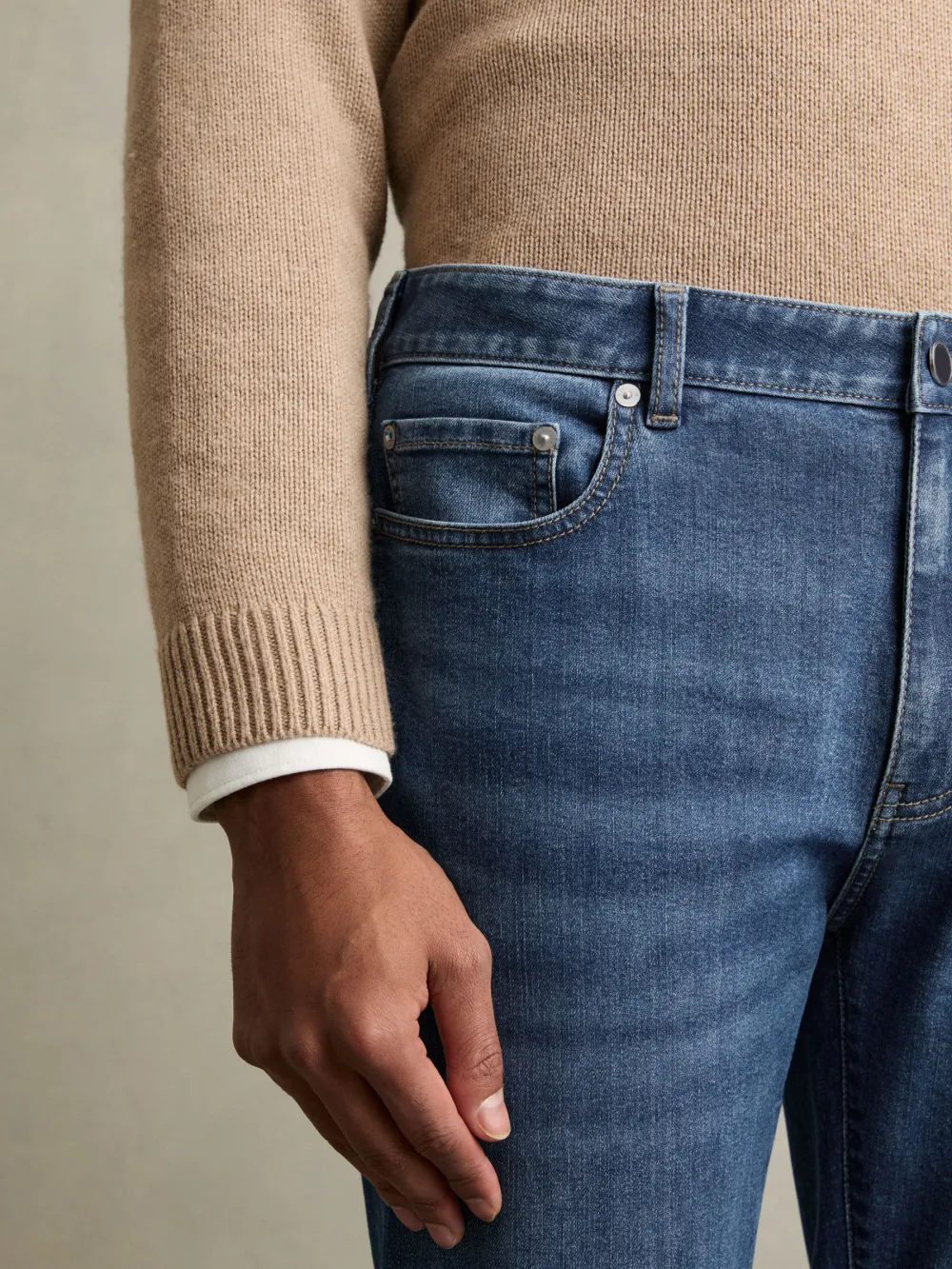 Solid Color Basic Slim Fit Men's Jeans