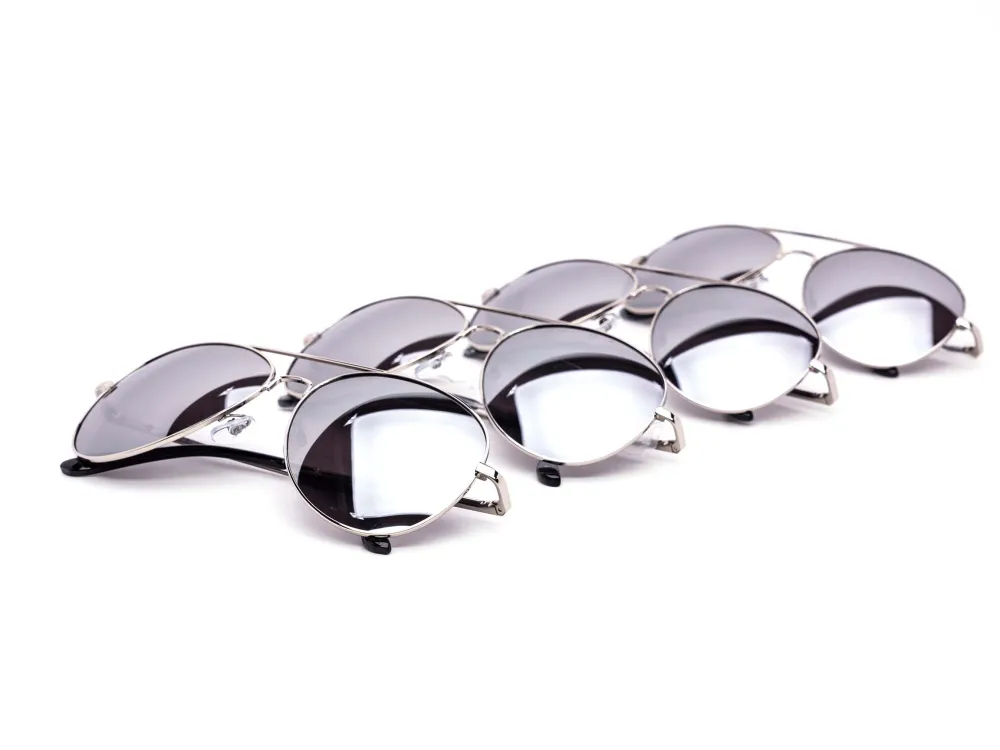 12-Pack Classic Metal Aviator Mirror Sunglasses