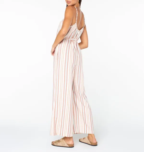 Textured Wide Leg Pull On Romper