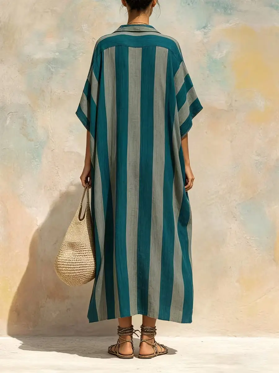 Half Buttoned Maxi Dress