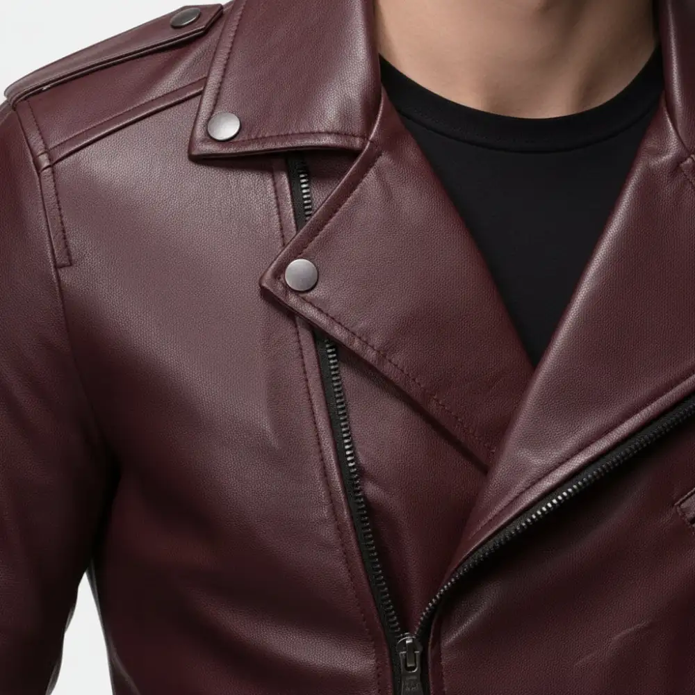 Crafted Look Leather Biker Motorcycle Jacket