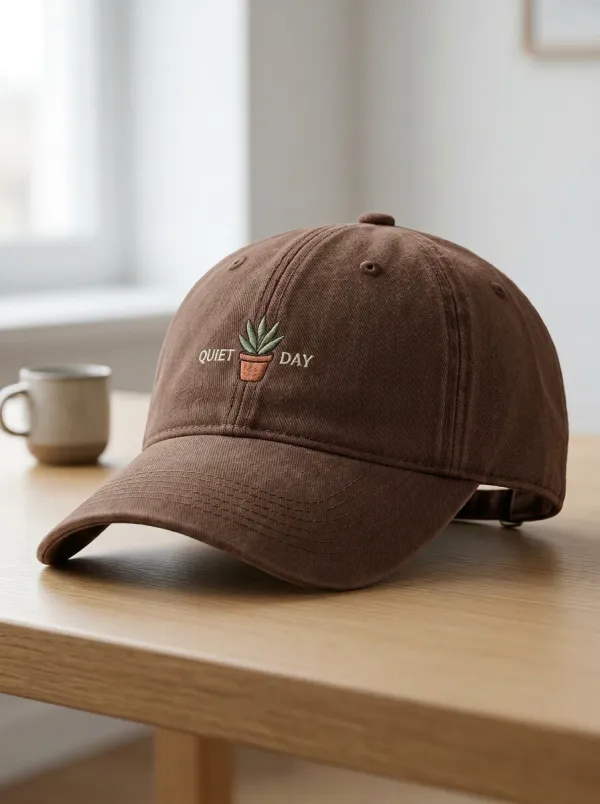 Modern Plant-Lover Quiet-Day Succulent Embroidered Unisex Baseball Cap