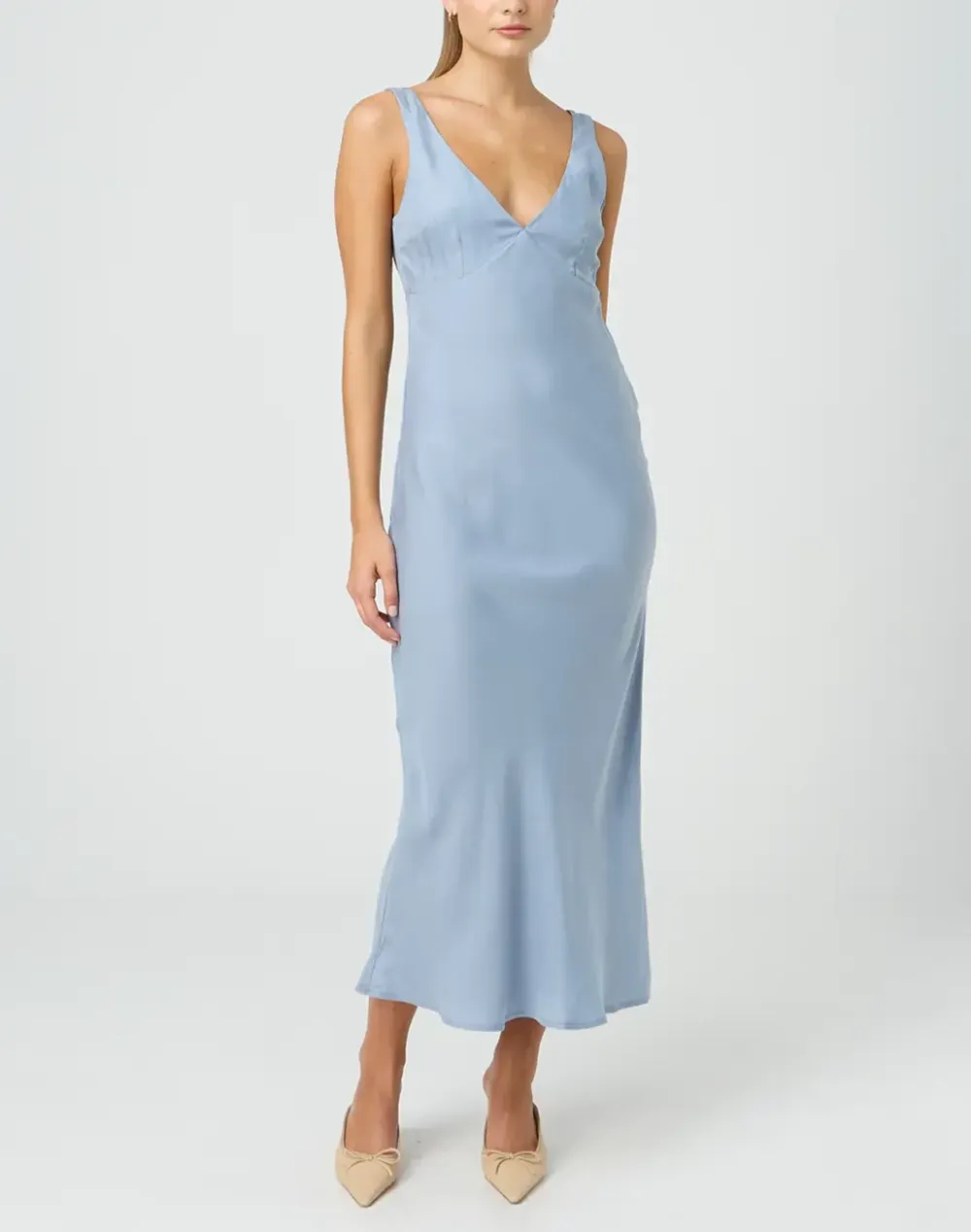 Slight V Front Maxi Dress