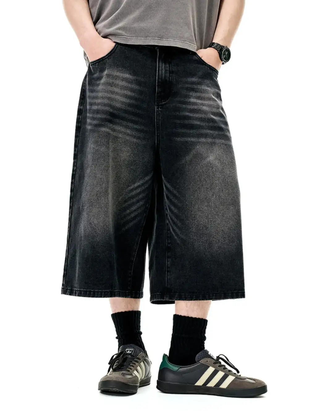 Refined Men's Wide Leg Denim Shorts
