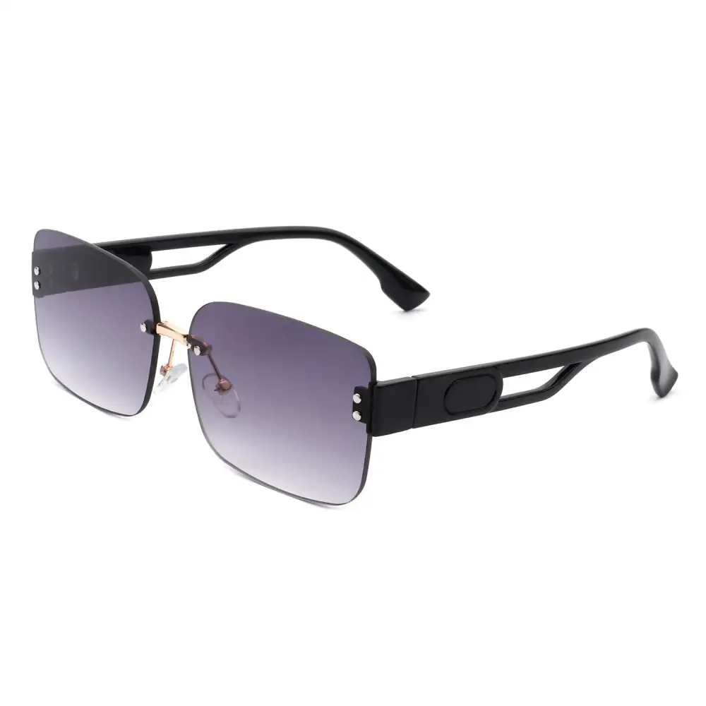 Scalloped Rectangle Square Frame Sunglasses