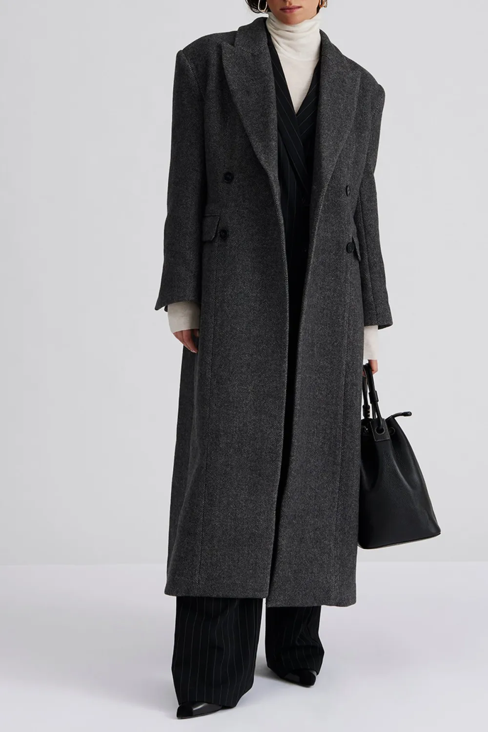 Long Fitted Wool Coat