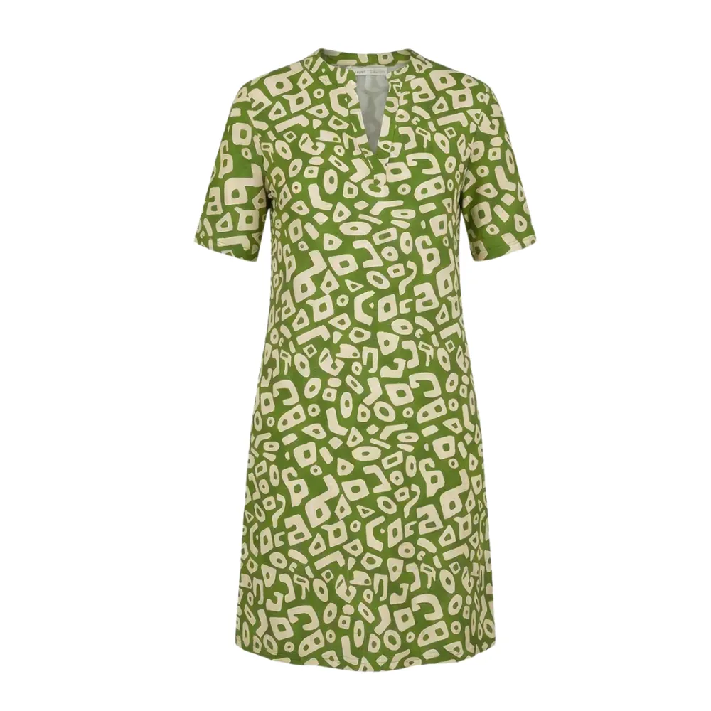 V Neck Printed Breezy Midi Dress