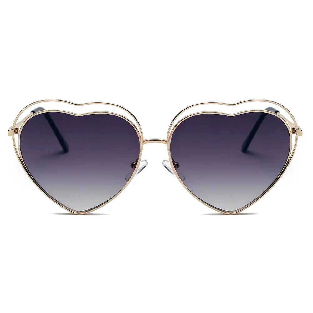 Fuzzy Heart Shape Frame Sunglasses