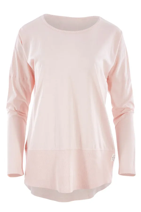 Ribbed Scoop Neck Long Sleeve Tee