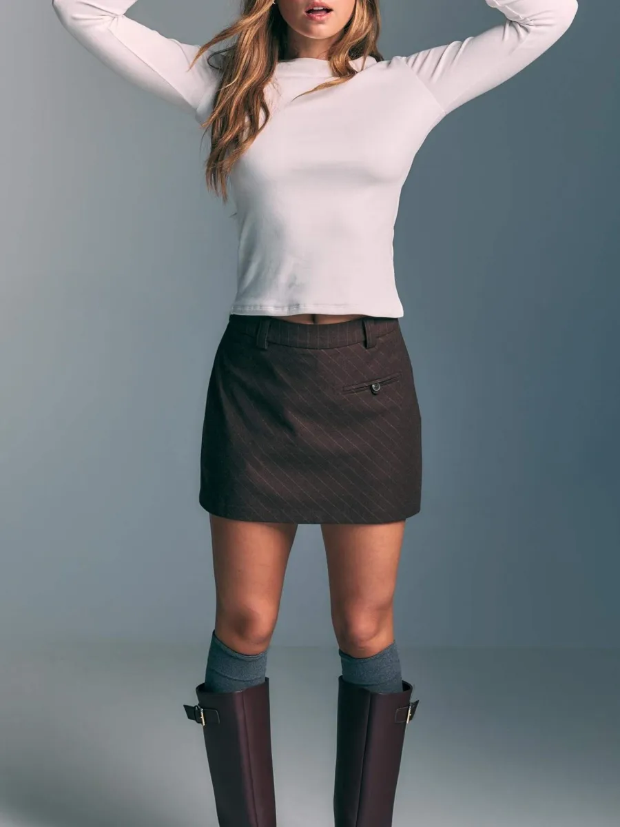 Solid Color Long-Sleeve Top