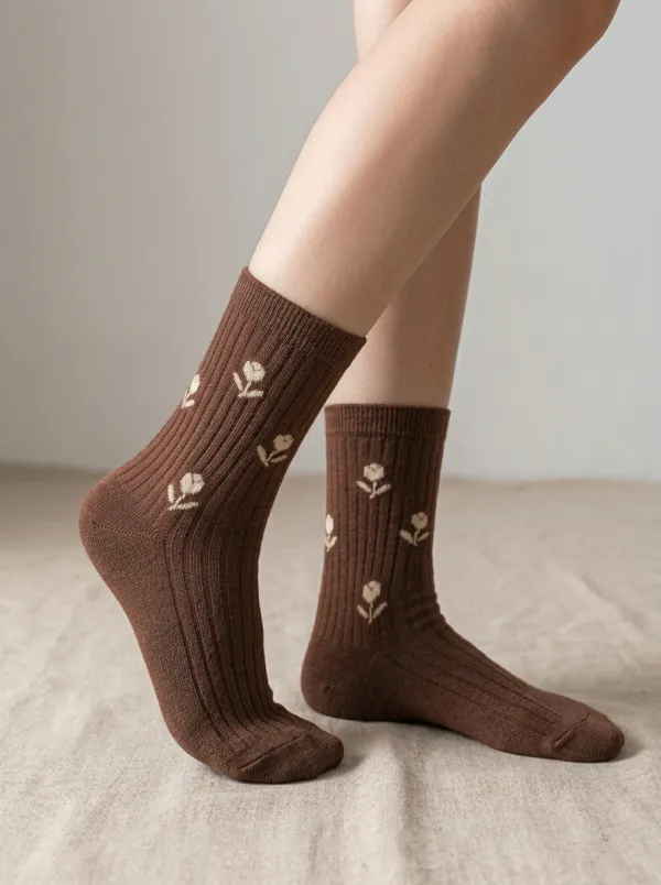 Classic Design Floral Casual Socks