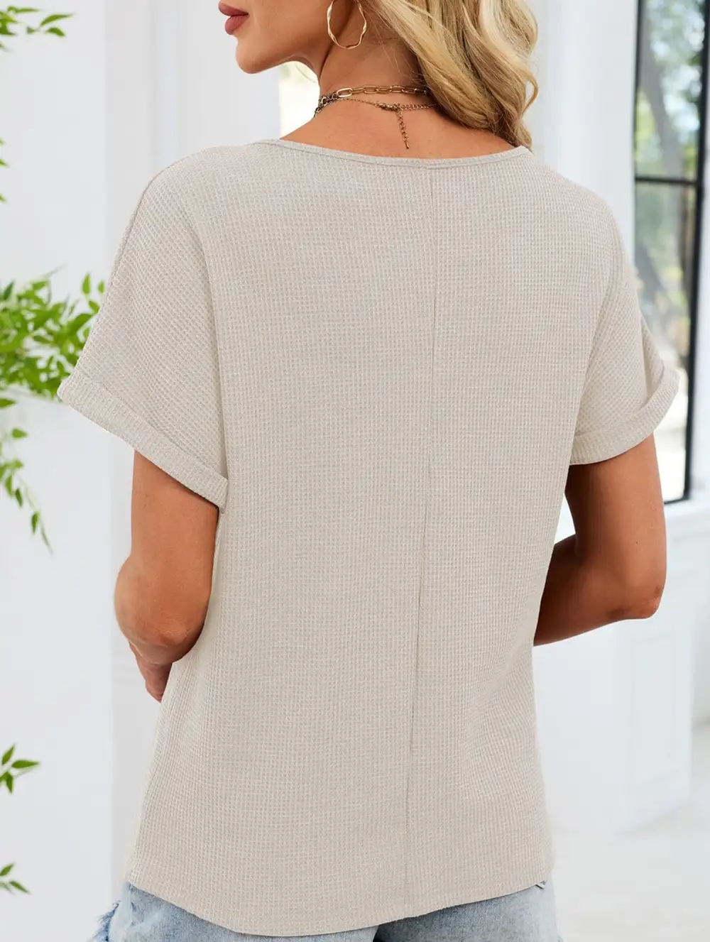 Lace Trimmed Loose Fitting Tee