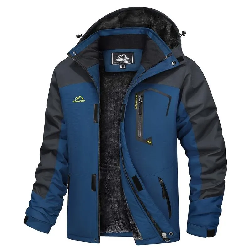 Men's Winter Coats Waterproof Ski Snow Jacket Warm Fleece Jacket Parka Raincoats With Multi-Pockets