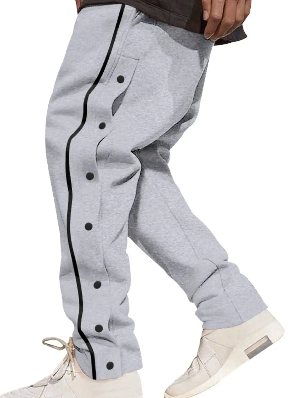 Men's Full Size Loose Fit Side Snap Button