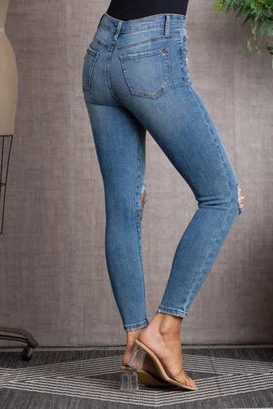 High Rise Ripped Skinny Jeans