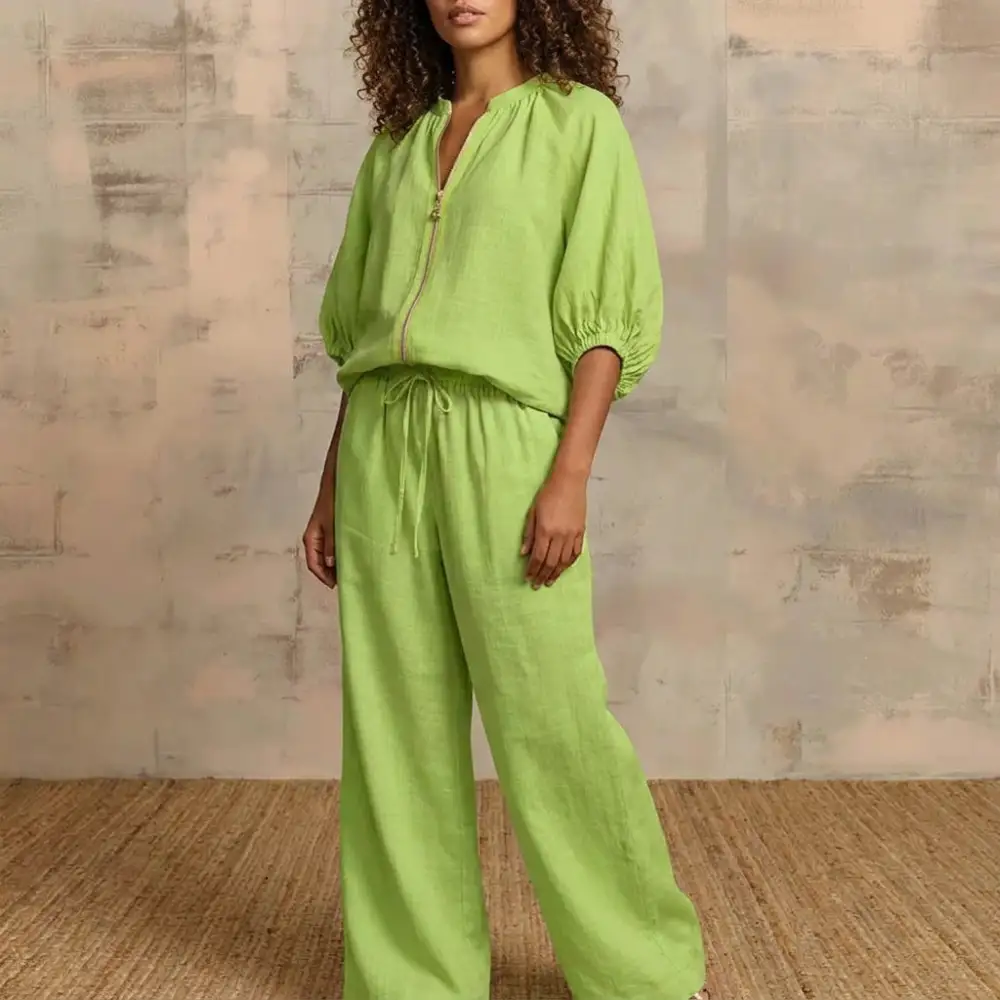 Zip Front Two Piece Set