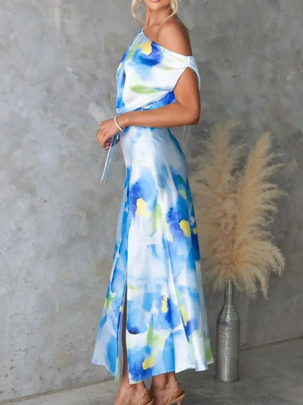 Easy Fit Printed Slit Dress