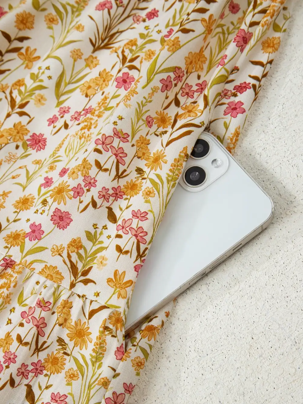 Comfort Fit Floral Printed Ruffle Dress