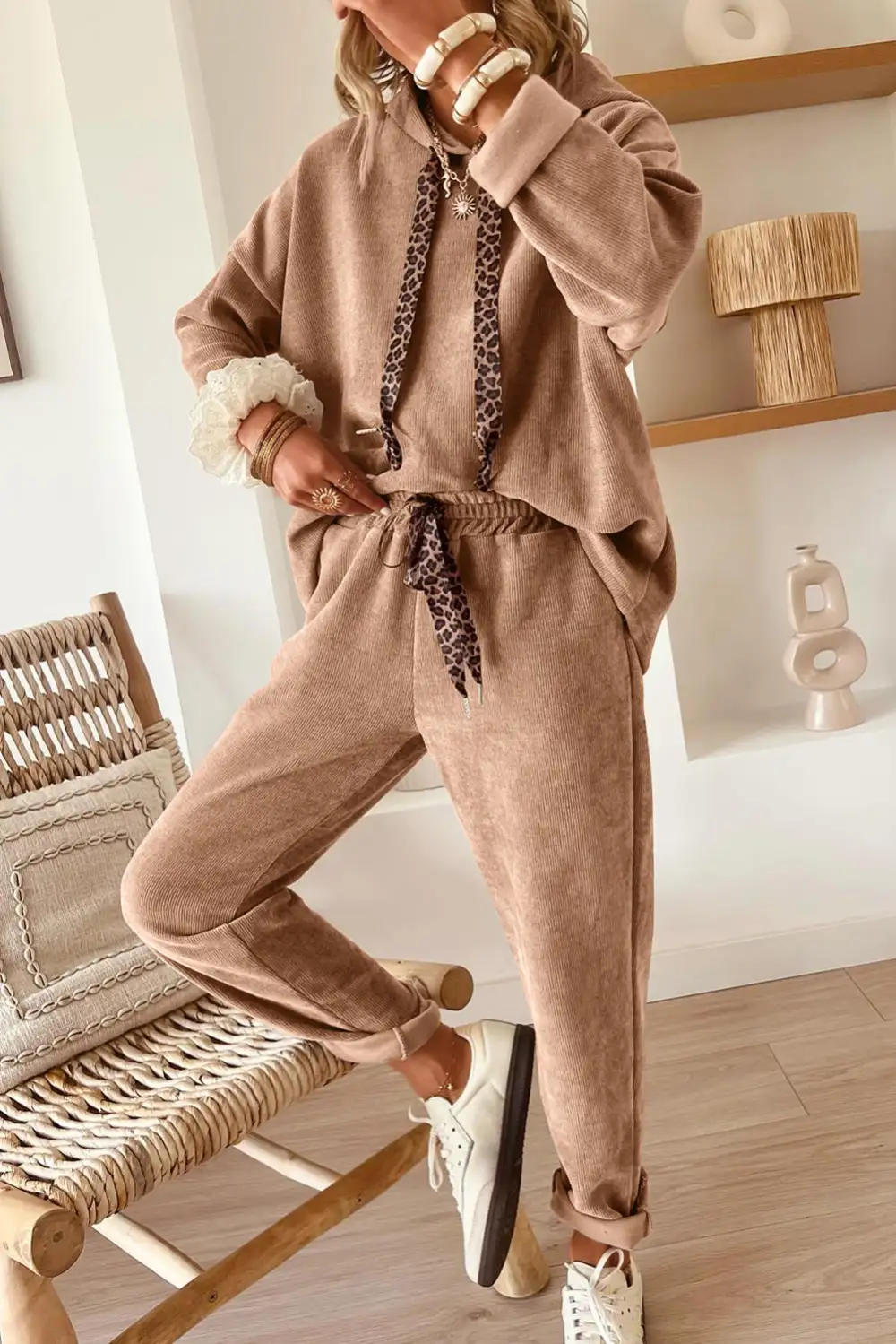 Drawstring Pullover Soft Pants Lounge Set Comfort