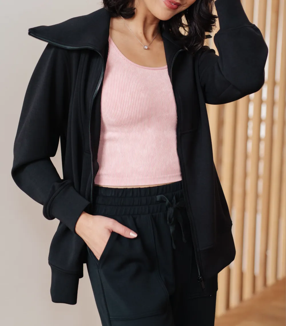 Handle That High Neck Zip Up Jacket