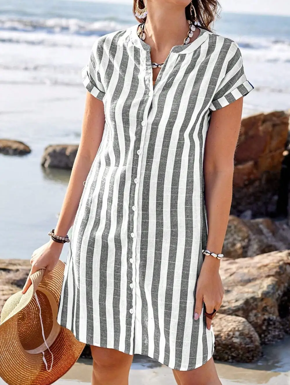 Striped Relaxed Button Shirt