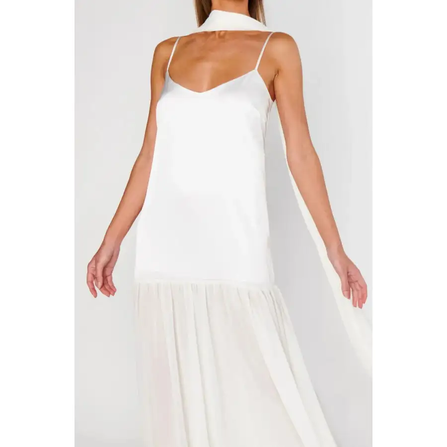 Adjustable Strap Maxi Cami Dress with Scarf