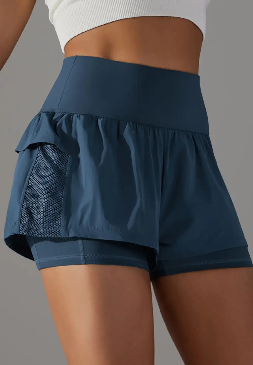 High-Waist Layered Ruffle-Detail Casual Shorts