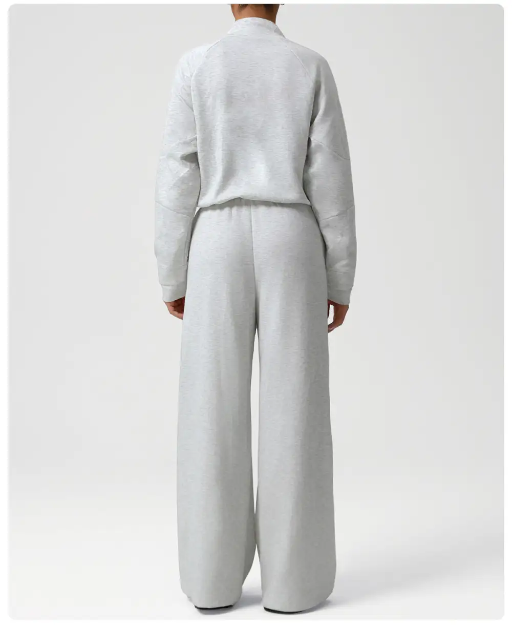 High-Waist Wide-Leg Hoodie and Joggers Active Set
